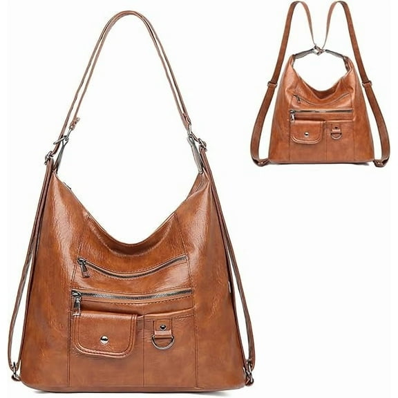 KXF PU Leather Rucksack Bag for Women Ladies Backpacks Convertible Shoulder Bags Womens Backpack Medium Casual Daypack