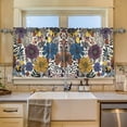 thumbnail image 2 of Yayeee Kitchen Curtains Tier Set of 2 Light Filtering 57"x36" Over Sink Window Panels, Blue Flowers, 2 of 7