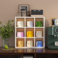 thumbnail image 5 of 9 Grid Vintage Coffee Mug Display Rack, 16inch Wall Mounted Wooden Curio Shadow Box Shelf, Cup Floating Shelves Display and Organizer (White), 5 of 13