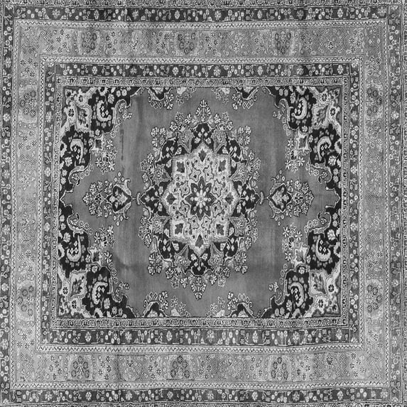 Ahgly Company Indoor Square Medallion Gray Traditional Area Rugs, 6' Square
