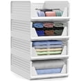 thumbnail image 1 of Sorbus Organizador de Estantes Apilables - Juego de 4 Cestas Pequeñas para Armario, Baño, Cocina y Garaje - Blanco, 1 of 4