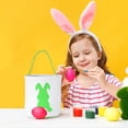 thumbnail image 5 of Zeyigg Easter Gift Bag with Plush Bunny Tail, Canvas Storage Pouch for Candy, Eggs, and Festival Party Favors and Decorations,Pink, 5 of 8