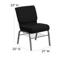 thumbnail image 5 of Flash Furniture Hercules Series 21"W Upholstered Adult Church Chair with Book Rack, Black, 5 of 12