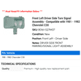 thumbnail image 2 of Front Left Driver Side Turn Signal Assembly - Compatible with 1981 - 1982 Chevy C30, 2 of 2