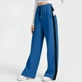 thumbnail image 4 of YDFCWXW Oversized Wide Leg Sweatpants for Women Baggy Lightweight High Waisted Athletic Y2k Palazzo Pants with Pockets Blue, XXL, 4 of 9