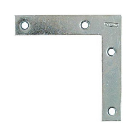National Mfg/Spectrum Brands Hhi N266-569 Flat Corner Iron, Zinc, 4 x 3/4-In.