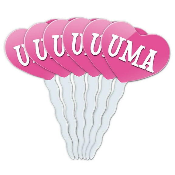 Uma Heart Love Cupcake Picks Toppers - Set of 6