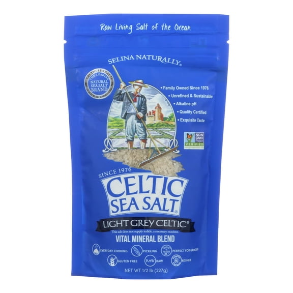 (Pack of 6) Celtic Salt by Nature's Pant Coarse Light Grain 0.5 Lb