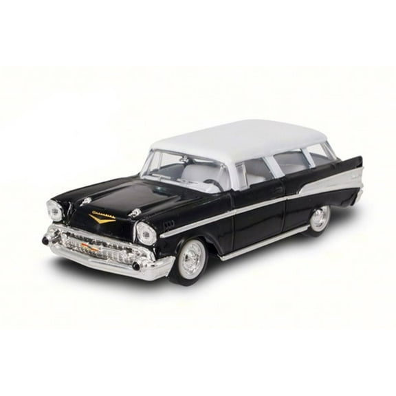 1957 Chevrolet Nomad, Black w/ White - Road Signature 94203 - 1/43 Scale Diecast Model Toy Car
