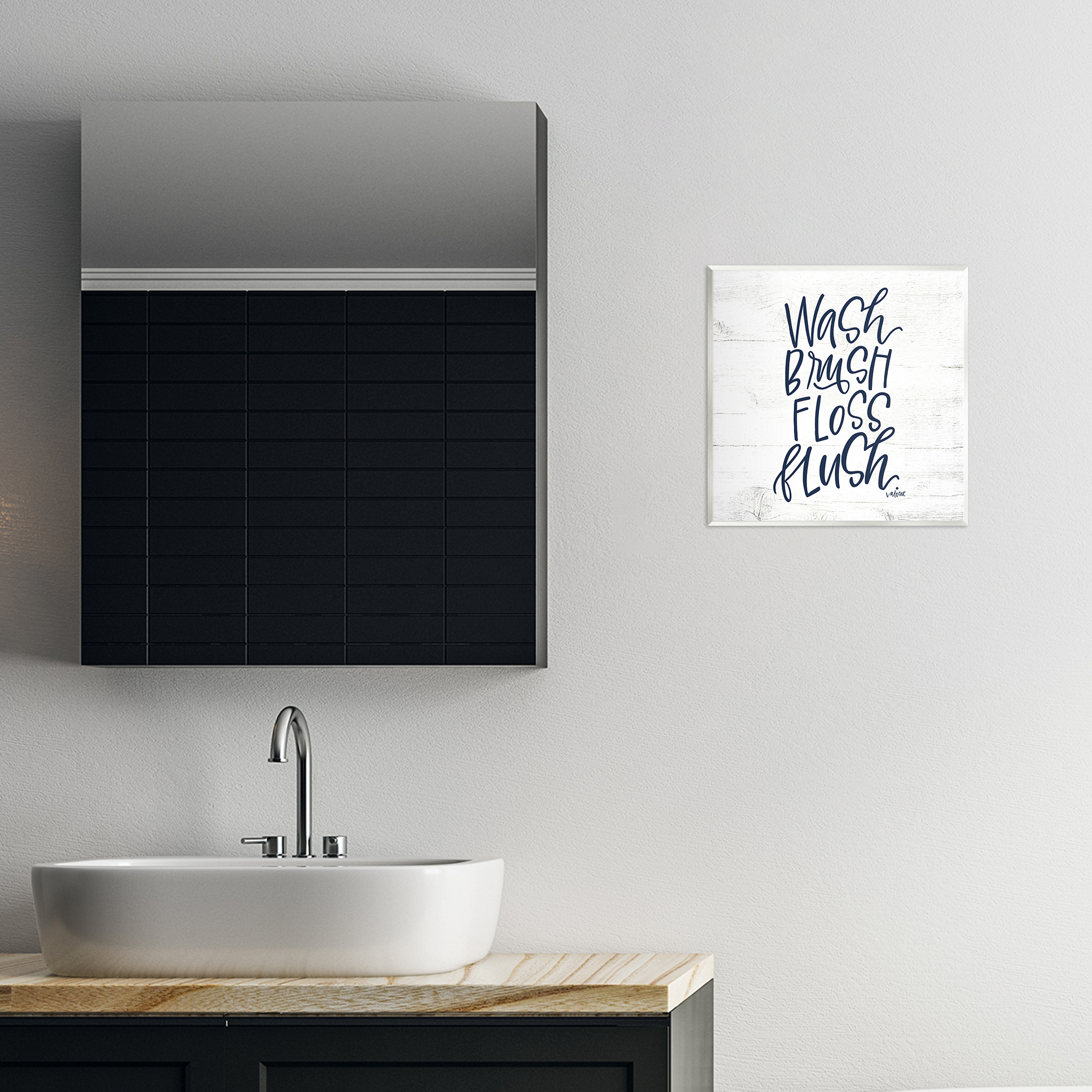 Stupell Industries Rustic Bathroom Rules Typography Painting Unframed Art Print Wall Art, 12 x 12
