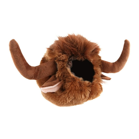 Bothyi Dog Horn Wig Dog Cow Hat Novelty Photo Prop Winter Warm Dog Cosplay Cap Headwear L
