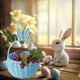 thumbnail image 1 of Cesta Tejida de Pascua con Forma de Conejo, Cesta de Almacenamiento de Conejo de Orejas Largas, Bolsa de Mano, Cesta de Almacenamiento de Huevos de Pascua, Bolsa de Mano de Almacenamiento de Regalo P, 1 of 6