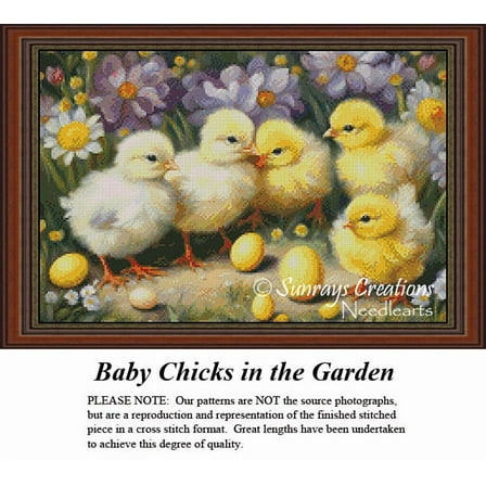 Easter Cross Stitch Pattern | Baby Chicks in the Garden (Pattern Only, You Provide The Floss and Fabric)