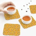 thumbnail image 4 of Leather Coasters with Heat-resistant for Drinks, Cute Avocado Orange Flower Cup Coasters Cup Pad Mat for Tabletop Protection, Coffee Table, Office Desk and Housewarming Gift, 4 of 5