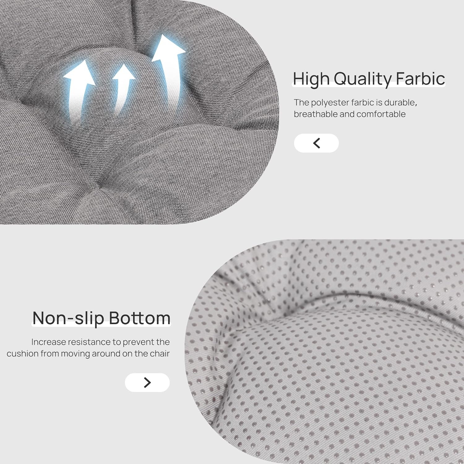 Memory Foam Chair Cushions Set of 4, Outdoor/Indoor Chair Pads for Dining Chairs 4 Pack, Seat Cushions for Kitchen, Dining Room, Office, Patio Chairs, 15.5"x15.5"x3.5"