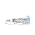 thumbnail image 2 of Art Deco Round Bridal Ring Aquamarine CZ 925 Sterling Silver Size 9, 2 of 6