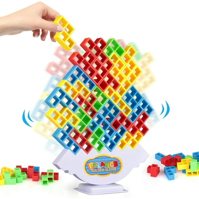 Juego de apilamiento Gdaytao Tetra Tower Tumble, 64 unidades, para niños de 6 a 12 años
