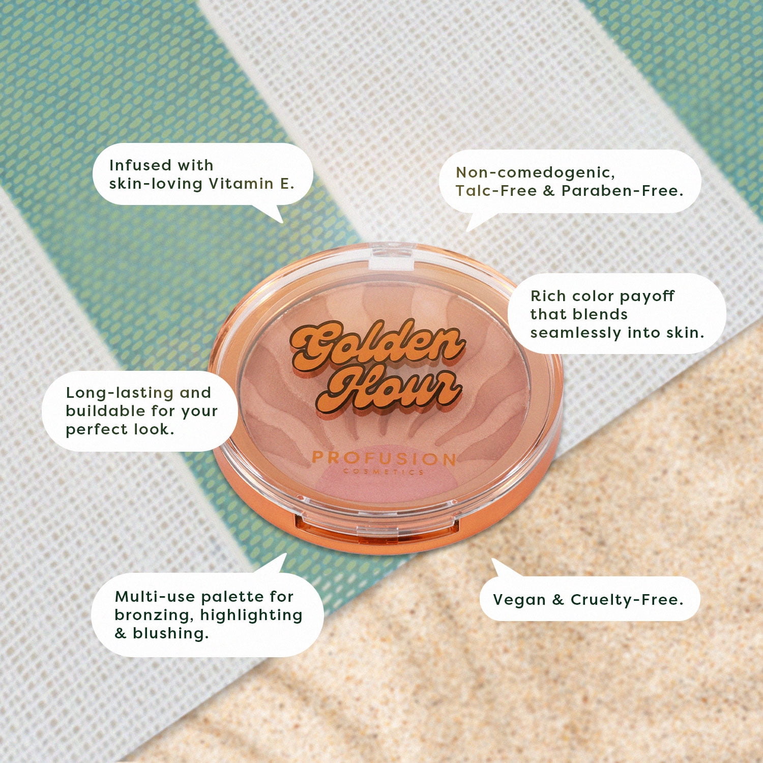 Profusion Cosmetics Golden Hour Luminous Bronze & Glow Palette
