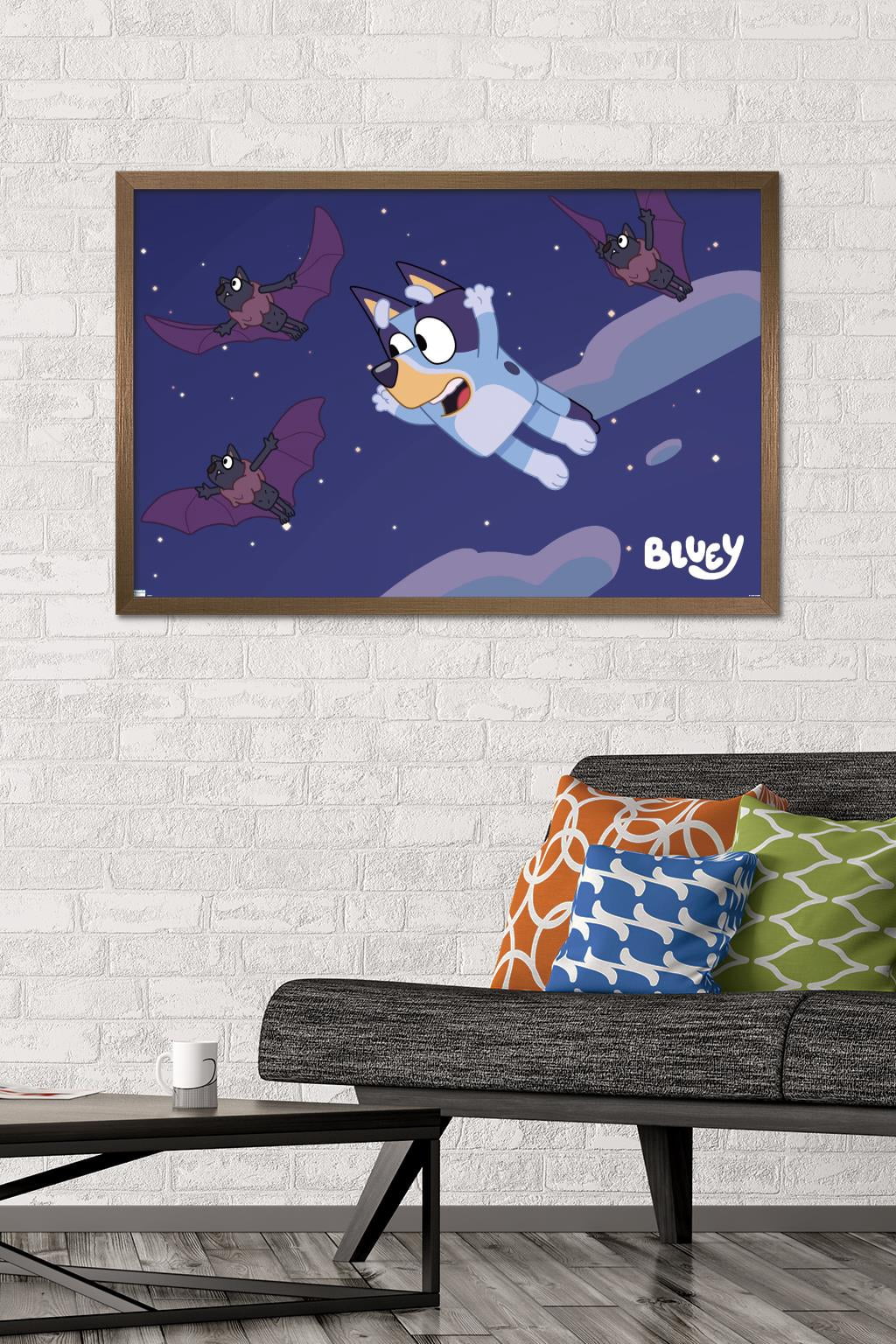 Bluey - Bats Wall Poster, 22.375" x 34", Framed
