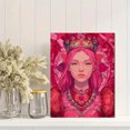 thumbnail image 2 of UXIEQU Pink Queen Mosaic Canvas Wall Decor 15.75x11.81 Inches, 2 of 8