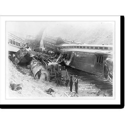 Historic Print, Wreck on the Chicago, Milwaukee & Puget Sound Railway, May 30, 1911, near Marnego, Wash., 16" x 20"