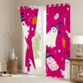thumbnail image 3 of Homewish Halloween Witch Ghost Blackout Curtains Set of 2 (52x84 Each) for Girls, Cartoon Candy Cupcake Curtain, Hot Pink White Orange, 3 of 5