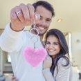 thumbnail image 4 of Valentine's Day Plush Heart Keychain - 3.14" Cute Furry Bag Charm for Women, Novelty Purse Accessory Gift for Her, Girls, Funny Keyring for Handbags & Backpacks, 4 of 6