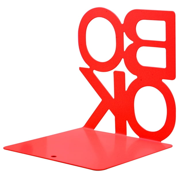 Methold Paquete de 2 sujetalibros de metal de 140 mm con forma de alfabeto, soporte para libros, soporte para decoración de oficina y escuela, Electrónica Rojo