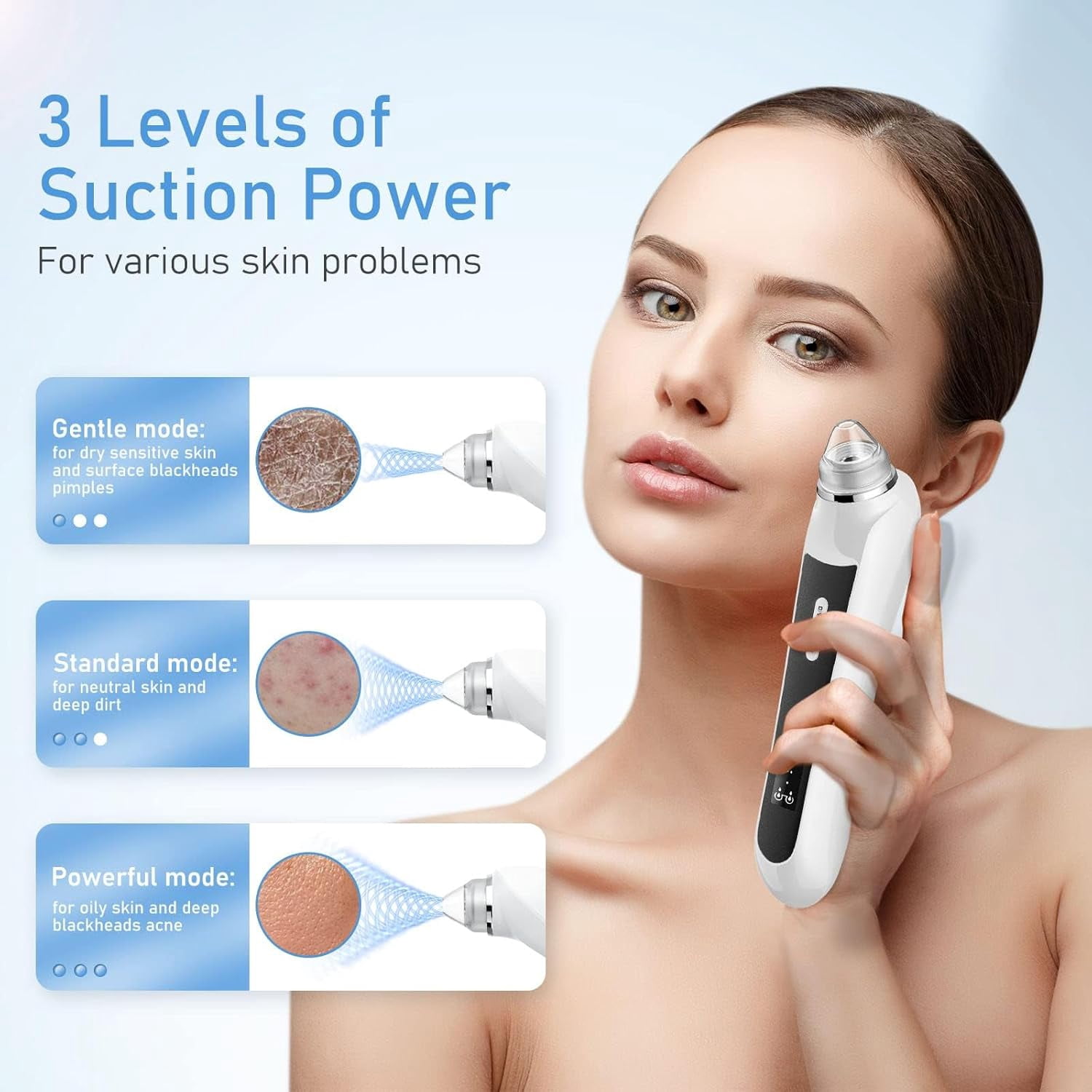 2025  HD Camera Blackhead Vacuum - USB Rechargeable Pore Cleaner with 6 Heads & 3 Power Levels for Deep Cleansing(Orange)