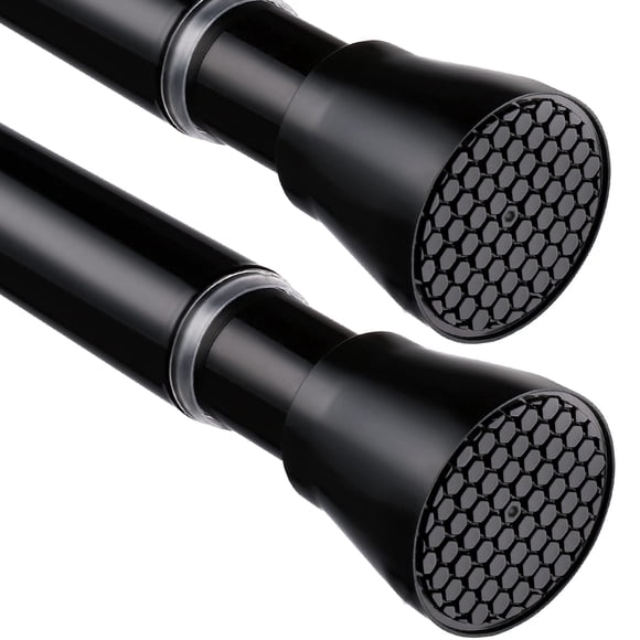 Barra de cortina tensada MEXAU, 2 unidades, color negro, 70 — 120 cm, para ventanas