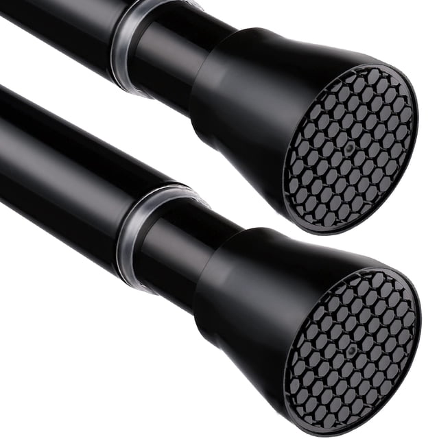 Barra de cortina tensada MEXAU, 2 unidades, color negro, 70 — 120 cm, para ventanas