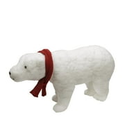 25"" Walking Plush White Polar Bear Christmas Decoration