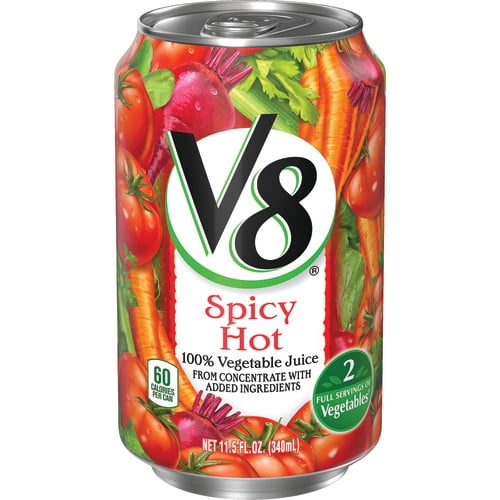 V8 Spicy Hot 100% Vegetable Juice, 11.5 oz. - Walmart.com
