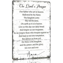 The Lords Prayer Wall Art Our Father Prayer Wall Decor Metal Sign Christian Scripture Bible Verse Religious for Office Bedroom 8x12inch