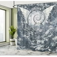 thumbnail image 5 of Ambesonne Geometry Shower Curtain, Surreal Cloud Paint, 69"Wx70"L, Grey, 5 of 5