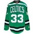 thumbnail image 2 of Men's Mitchell & Ness Larry Bird Kelly Green Boston Celtics Big & Tall NBA Hockey Jersey, 2 of 3