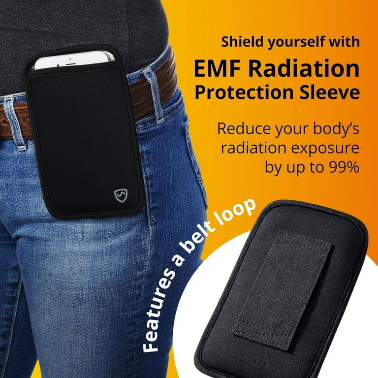 SYB Anti Radiation Protective Cell Phone Pouch EMF Blocker Black XL Fits Phones Up to 3.25 inches Wide Walmart