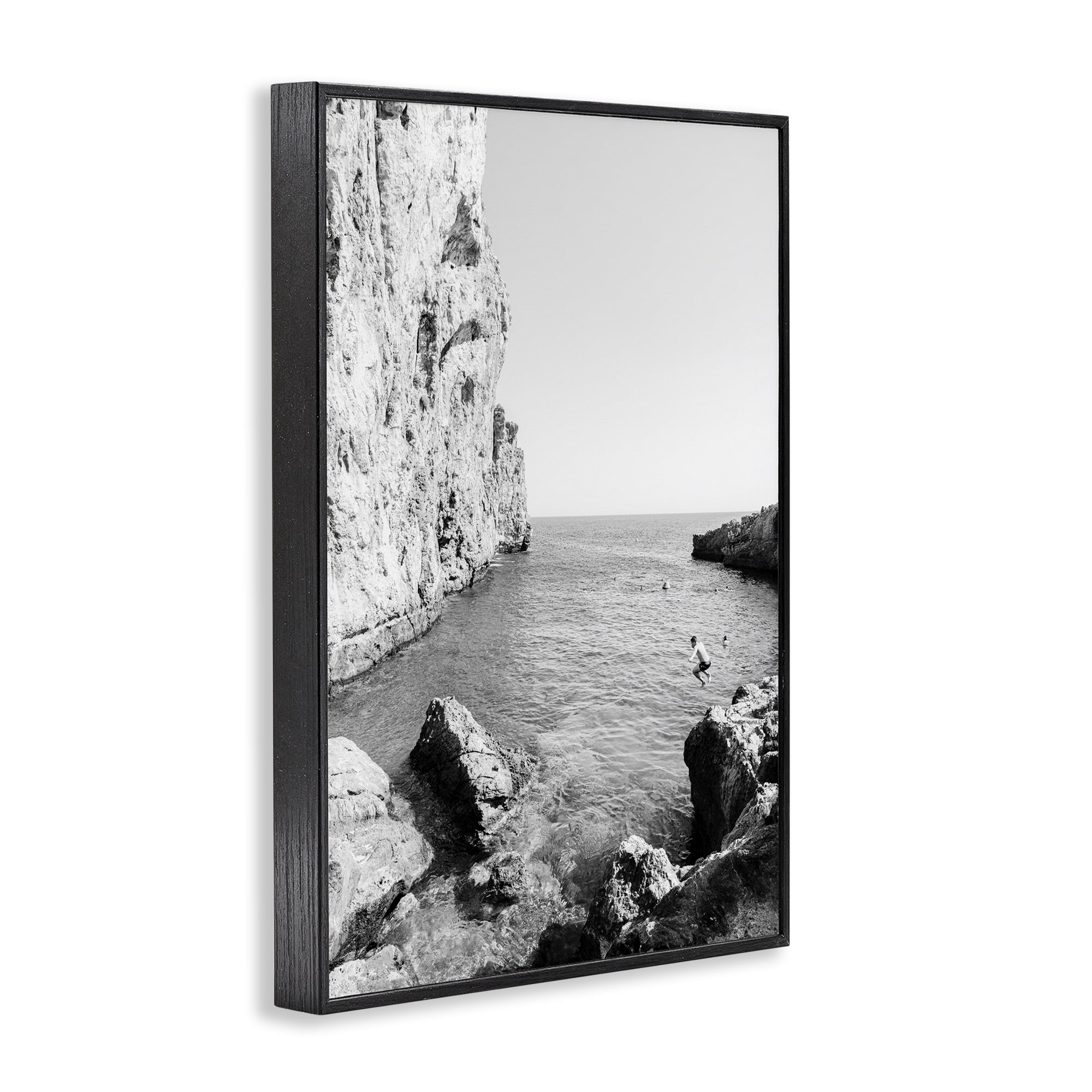 Stupell Industries The Dive Cove Coastal Photography Black Framed Art Print Wall Art, 20 x 30
