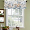 thumbnail image 3 of 2 Pack Blue Beige Coastal Valances for Windows Bedroom Living Room Window Treatments, Beach Starfish Summer Eucalyptus Retro Rod Pocket Valance Drapes Short Kitchen Curtains Over Sink 42"x12", 3 of 8