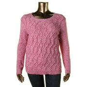 Tommy Hilfiger Womens Cable Knit Marled Pullover Sweater
