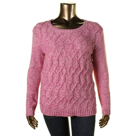 Tommy Hilfiger Womens Cable Knit Marled Pullover Sweater