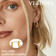 thumbnail image 5 of VEEDOFA Chunky 14K Gold Plated Hoop Earrings for Women, Fashion Hypoallergenic earrings Minimalist Jewelry Gift, 5 of 7