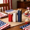 thumbnail image 3 of Nkmbld 3 Pcs 4th of July Decorations Wooden Candle Holders Patriotic Table Centerpieces Red White Blue Tabletop Sign for Memorial Day Indoor Home Decor, 3 of 8