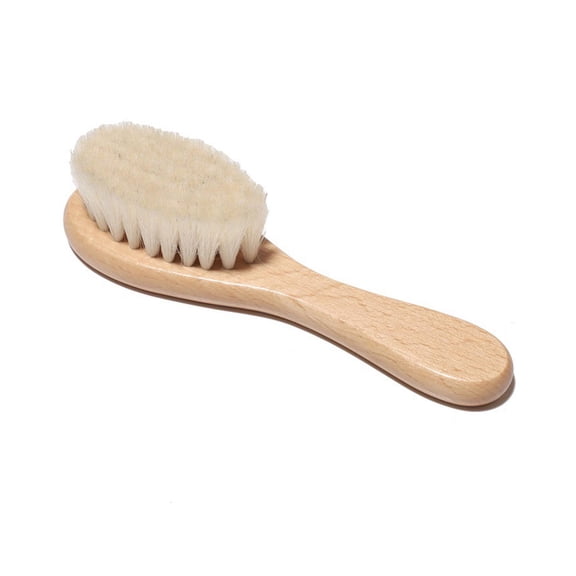 Milue Baby Hair Brush for Newborn Natural Wooden Hairbrush Comb with Soft Wool Bristles Scalp Grooming Brushes for Infant Toddler Kids