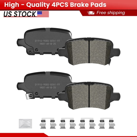 ACB ZONE 4PCS Rear Ceramic Brake Pads with Hardware for 2018-2020 Buick Regal TourX Chevrolet Equinox GMC Terrain (P-1915)