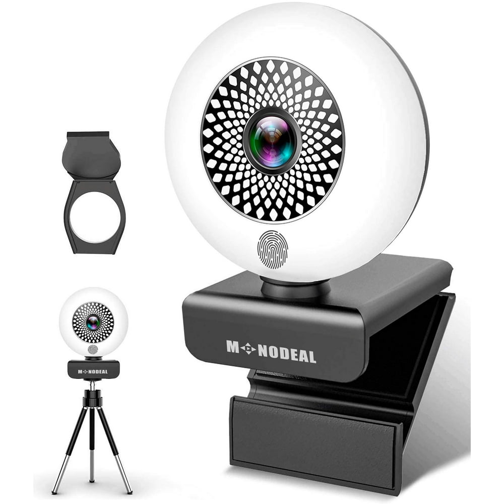 cam for PC2K HD  Camera with Microphone and Ring Light for Face