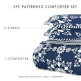 thumbnail image 4 of Noble Linens 3-Piece Navy Daisy Medallion Reversible Print Comforter Set, King/CalKing, 4 of 9