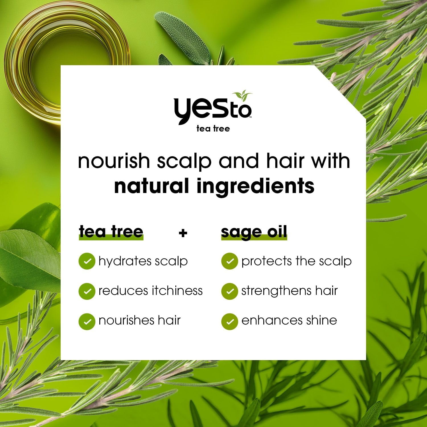 Yes To Tea Tree & Sage Oil Scalp Relief Shampoo, 12 fl oz