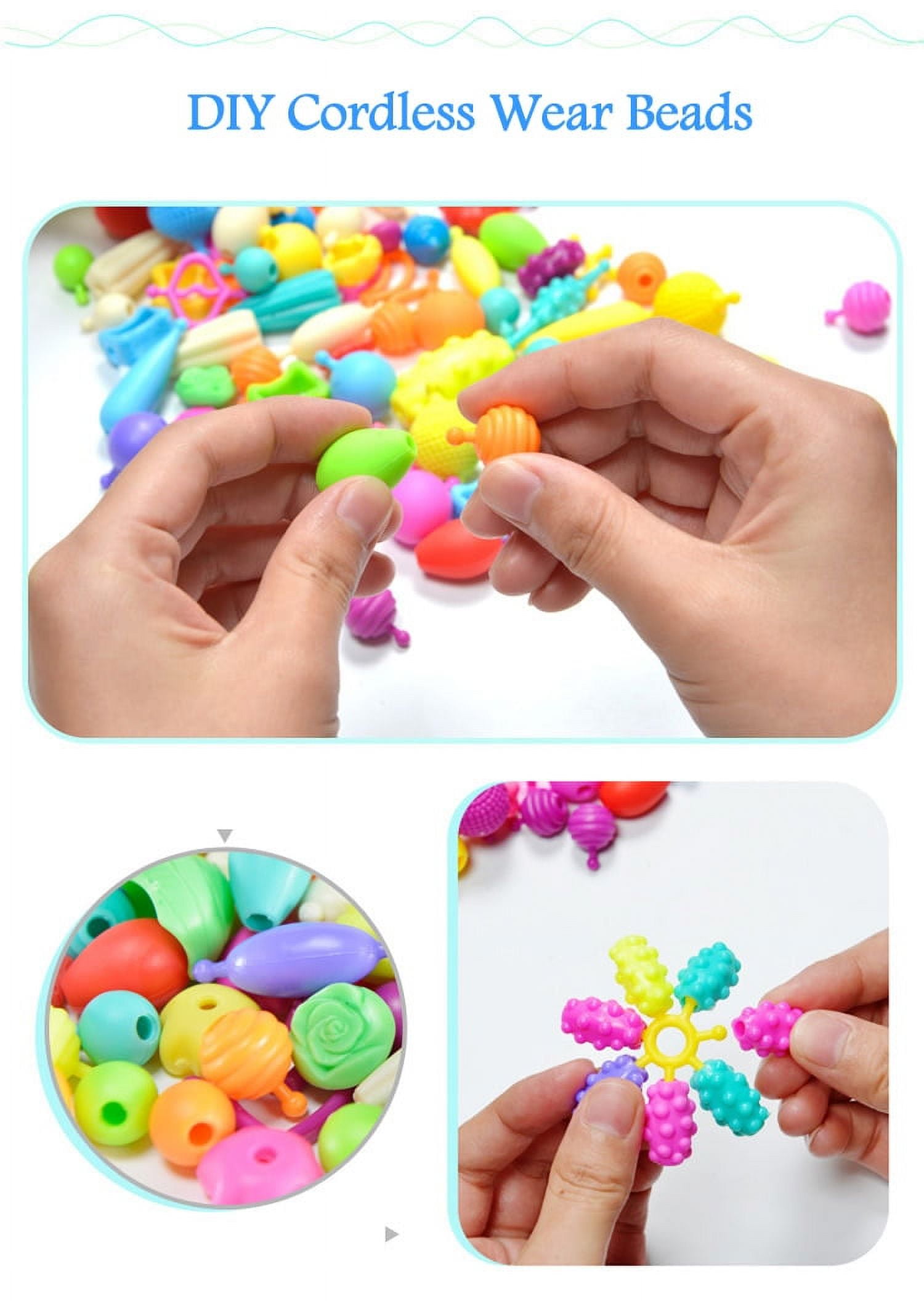Seenda Snap Pop Beads for Girls Toys - 500 PCS Kids Jewelry Making Kit  Pop-Bead Art and Craft Kits DIY Bracelets Necklace Hairband and Rings Toy  for