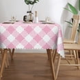 thumbnail image 3 of YFYANG Rectangular Polyester Table Cloth Pink Vintage Plaid Texture Table Cover for Indoor Outdoor Kitchen Restaurant Table Decoration Tablecloths，54" X 72", 3 of 9